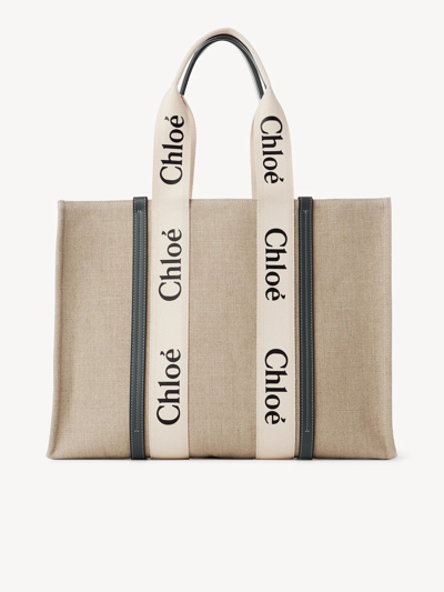 Chloé Woody Tote Bag In Brown
