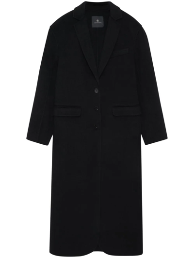 Anine Bing Quinn Notched-lapels Coat In Oat