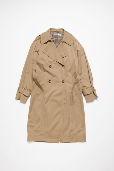 Acne Studios Double Breasted Trench Coat In Neutral