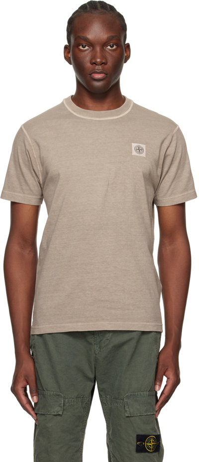 Stone Island Gray Patch T-shirt In V0192 Dove Grey