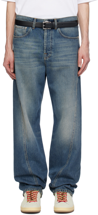 Lanvin Blue Twisted Jeans In 22 Light Blue