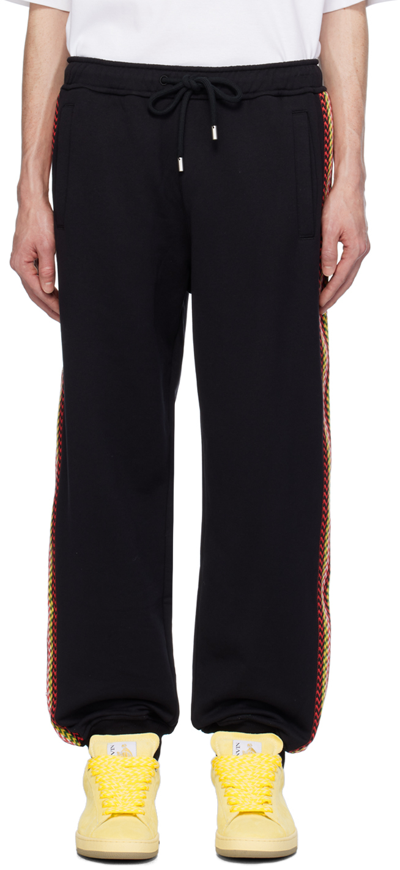 Lanvin Black Side Curb Sweatpants In 10 Black