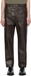 Nanushka Brown Quido Regenerated Leather Trousers In Coffee Bean