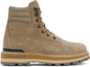 Moncler Men's Peka Leather Lace-up Hiking Boots In Coriander 23r