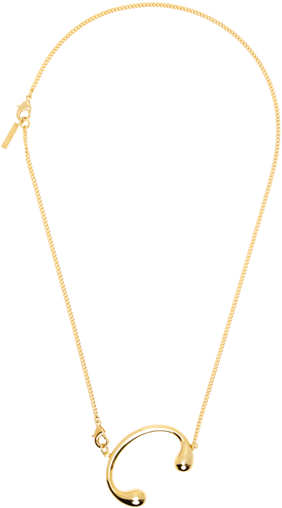 Hugo Kreit Gold Pistil Buckle Necklace