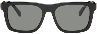 Moncler Black Colada Sunglasses In 01a Shiny Black/smok