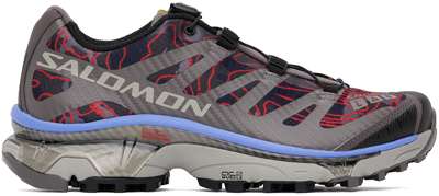 Salomon Multicolor Xt-4 Og Topography Trainers In Grey