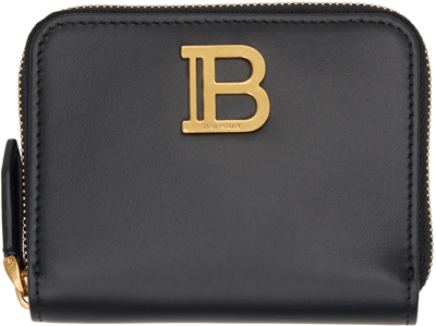 Balmain B-buzz Leather Wallet In Black