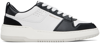 Ferragamo White Black Leather Dennis Sneakers In Multi