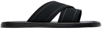 Ferragamo Black Laurene Sandals In 001 Nero