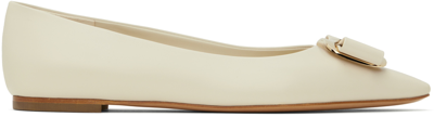 Ferragamo Zea Vara Bow Ballet Flats In Nappa Leather In Beige