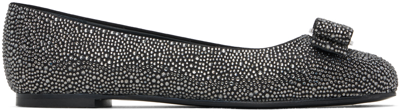 Ferragamo Black Varina Ballerina Flats In 001 Nero