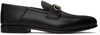 Ferragamo Black Ottone Loafers In 002 Nero Biscotto
