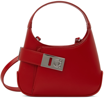 Ferragamo Red Arch Bag In 007 Flame Red