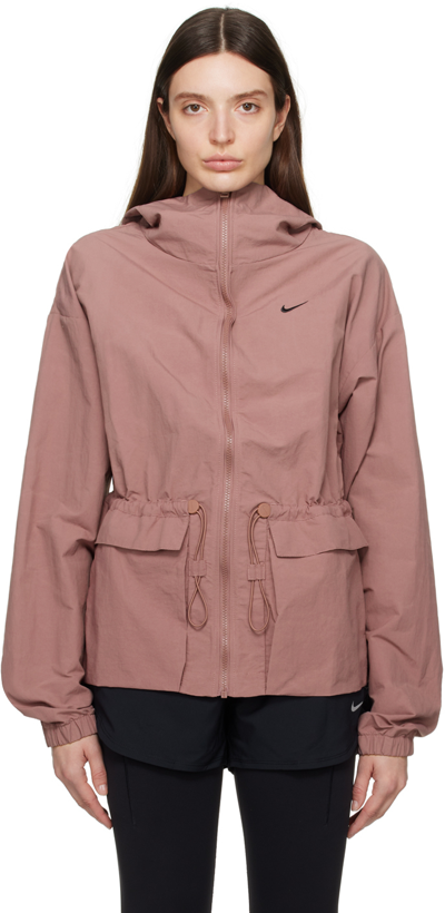 Nike Pink Lightweight Jacket In Smokey Mauve/black