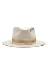 Modern Monarchie Distressed Wool Fedora In Off White