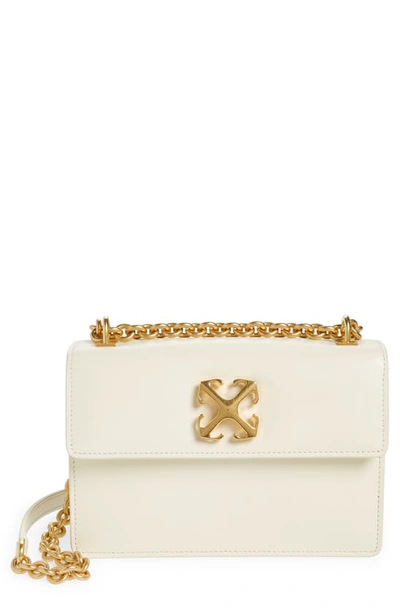 Off-white Jitney 2.0 Flap Leather Chain Shoulder Bag In White