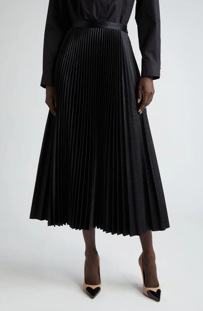 Alaïa Pleated Midi Skirt In Black