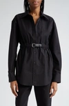 ALEXANDER WANG BELTED COTTON BUTTON-UP TUNIC