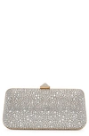 Valentino Carry Secrets Crystal-embellished Suede Clutch In V3v Crystal/ Crystal