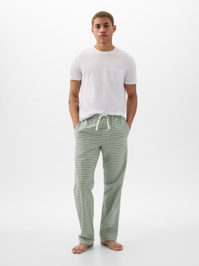 Gap Adult Pajama Pants In Green Gingham