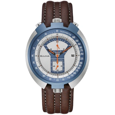 Bulova Men's Chronograph Archive Parking Meter Brown Leather Strap Watch 43mm In Black / Blue / Brown / Silver