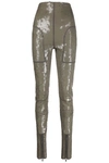 Rick Owens Dirt High-waist Sequinned Denim Leggings