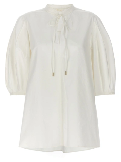 CHLOÉ SHIRT 3/4 SLEEVES DRESSES WHITE