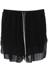 RICK OWENS SPORTY SHORTS IN CUPRO