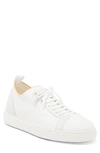 Santoni Classic Grainy Leather Sneakers In White
