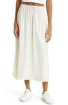 Atm Anthony Thomas Melillo Combo Silk Charmeuse Skirt In Beach Pebble In Beach Pebble Combo