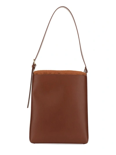 Apc Small Virginie Leather Tote Bag In Brown