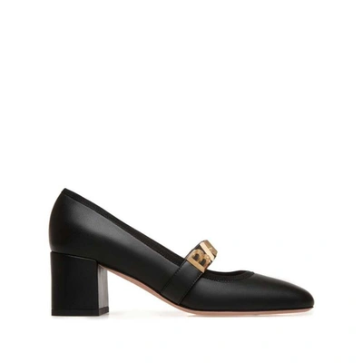 Bally 50mm Logo-plaque Leather Pumps In Black