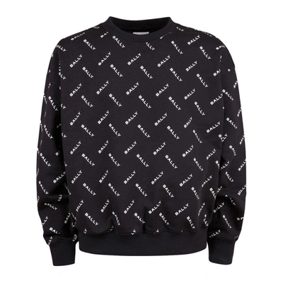 Bally Logo-print Crew-neck Sweatshirt In Blue