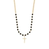 Dolce & Gabbana Cross-pendant Ball-chain Necklace In Gold/black