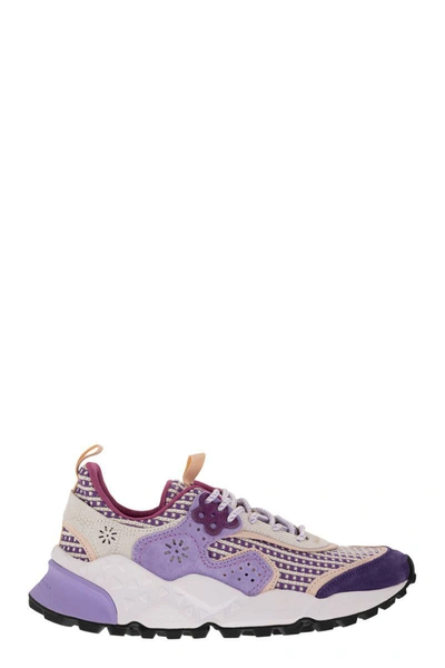 Flower Mountain Kotetsu - Sneakers In Suede And Technical Fabric In Purple
