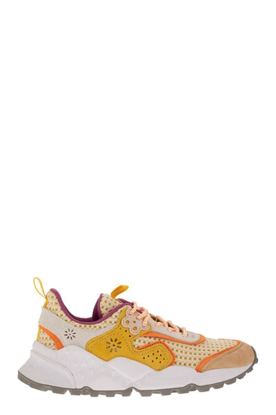 Flower Mountain Kotetsu - Sneakers In Suede And Technical Fabric In Beige