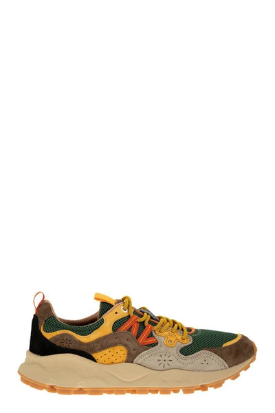 Flower Mountain Yamano 3 - Trainers In Suede And Technical Fabric In Green