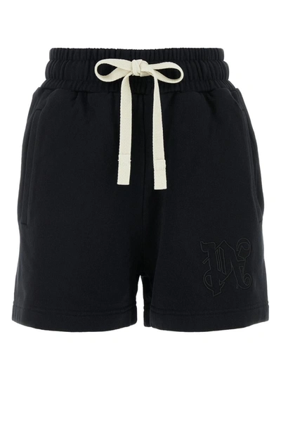 Palm Angels Man Black Cotton Bermuda Shorts