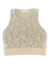 Palm Angels Embroidered Viscose Blend Top In Offwhitebei