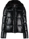 Save The Duck Collared Quilted Jacket In Black
