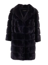 Simonetta Ravizza Notched Lapel Coat In Blue