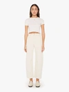 Mother Womens The Full-pipe Ankle High-rise Denim Jeans Picket Fence In White