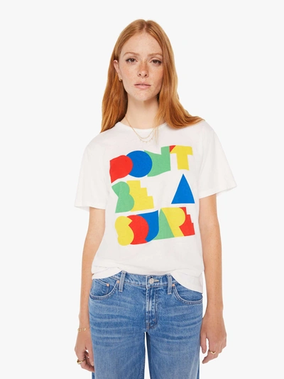 Mother The Rowdy Don't Be A Square T-shirt In White - Size Medium