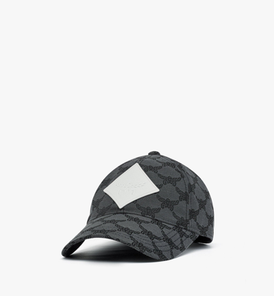 Mcm Classic Cap In Lauretos Denim Jacquard In Dark Grey