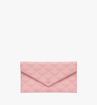 Mcm Himmel Continental Pouch In Lauretos In Silver Pink