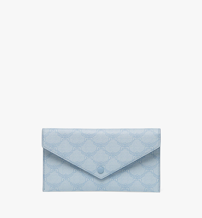 Mcm Himmel Continental Pouch In Lauretos In Ancient Blue