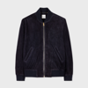 Paul Smith Mens Regular Fit Suede Bomber Jacket In Blues