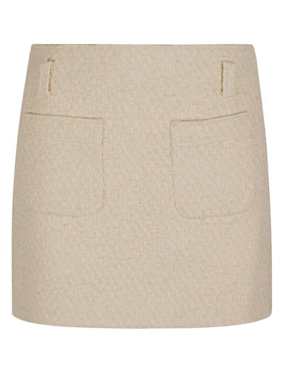 Philosophy Di Lorenzo Serafini High Waist Tweed Mini Skirt In Beige