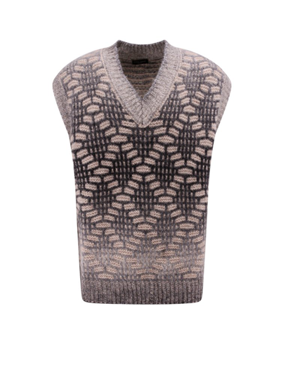 Roberto Collina Knit Detailed Vest In Grey